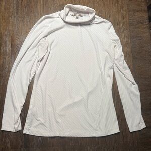 Athleta White Long Sleeve Turtleneck Top
